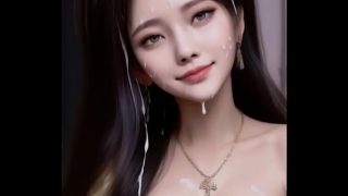 Gadis Hanfu putih diguyur sperma, tersipu malu dengan senyum genit