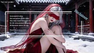 Gadis Tionghoa klasik berkulit salju, berambut putih dan bergaun merah. Adegan oral hingga klimaks, episode perdana, hasil AI yang wajib ditonton!