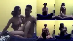 Cewek sange goyang tembok kuning bikin FYP TikTok makin panas
