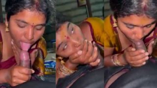 Wanita berstatus istri memberikan kenikmatan mulut bergaya Telugu pada mantan kekasihnya