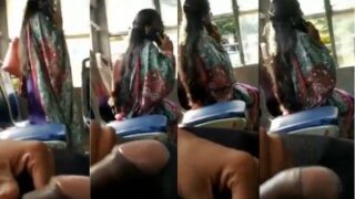 Bajingan itu ngentutin kontolnya ke cewek asing di bus umum