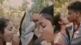 Istri nakal ngeblow suami di luar rumah, gaya liar bikin malu tapi nikmat.