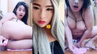 Tante colmek becek ngeces, dildo ngebut di memek basah kuyup