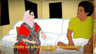 Guru Arab montok bongsor ngajarin murid trik baru yang bikin makin greget