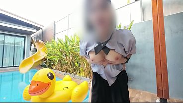 NiNewThai จัดซ้อสุดเสียวริมสระ Pool Villa xxx หีหมาถูกเสี่ยกระแทกจนร้องลั่นสวน