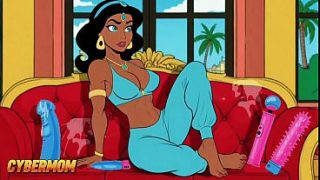 Putri Jasmine punya kontol besar tumbuh di selangkangannya. Dongeng Arab kartun buat orang dewasa.